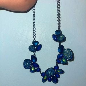 Blue flowered necklace